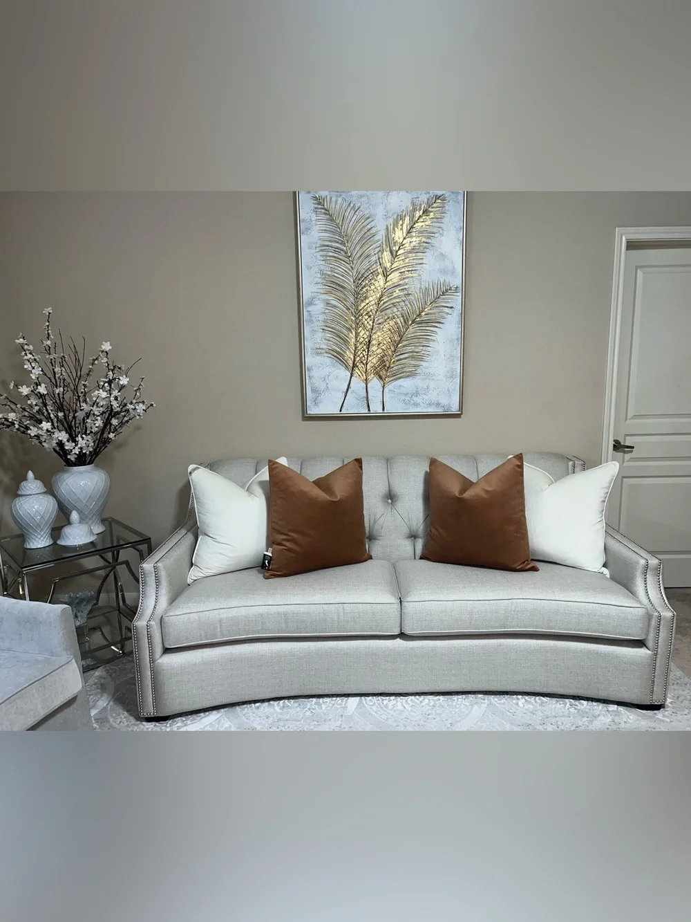 1-TGH TESSITURA MADE IN ITALY VELVET BURNT ORANGE LUXURY DECORATIVE PILLOW